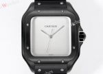 THB Factory Cartier Santos White/Black Face Rubber Band 1847 MC Movement Watch